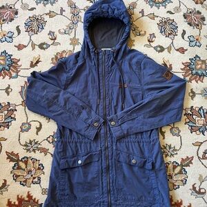 Columbia Navy Hooded Chore Jacket with Wooden Toggles